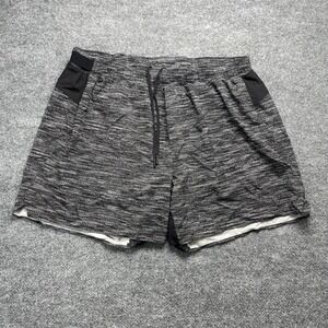 Lululemon Surge Short 6" Lined Mens XXL Black White Space Dye Running Training